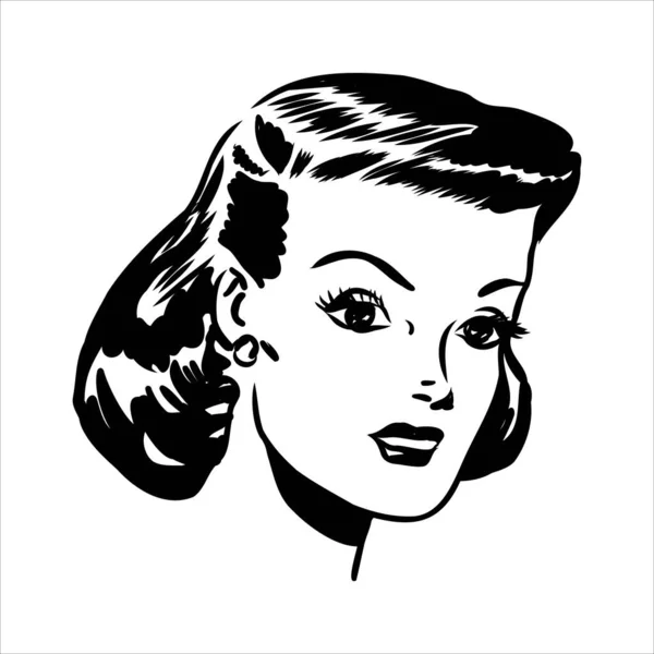 Güzel bir kız ya da genç bir kadın baş parmağını kaldırıyor. Retro çizgi roman sanatsal vektör çizimi — Stok Vektör