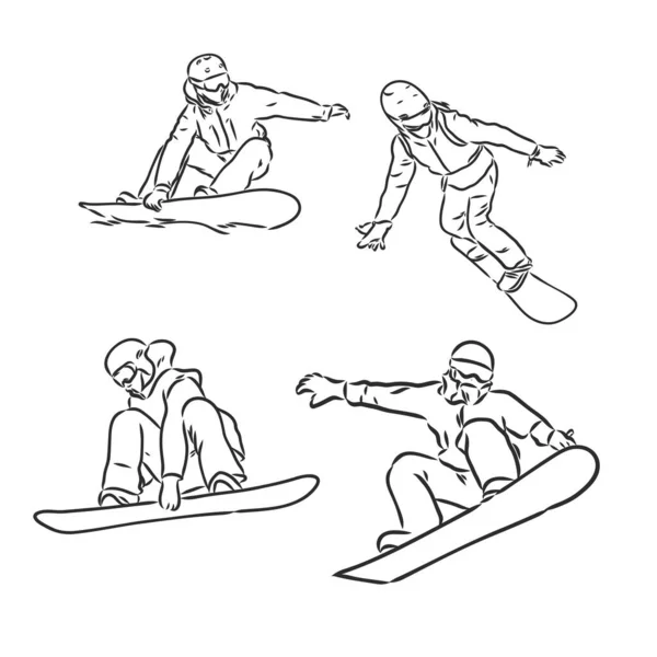 Invierno deporte fondo, snowboard snowboarder vector ilustración — Archivo Imágenes Vectoriales