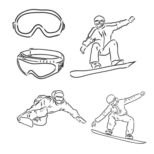 Winter sport background, snowboarding snowboarder vector illustration — Stock Vector