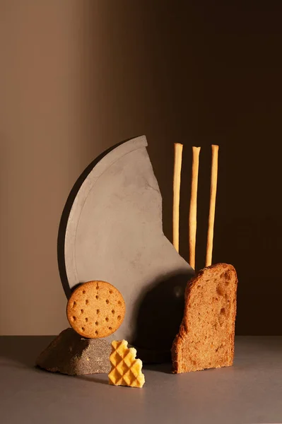 Comida Moderna Ainda Vida Conceito Cozedura — Fotografia de Stock