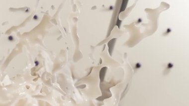 Bir bardak sütlü çay, milkshake ya da pipetli çikolata kokteyli. Badem sütlü soğuk kahve ve dondurulmuş su. Gerçekçi 3D böğürtlenli, meyveli jöleli şekerli animasyon içer.