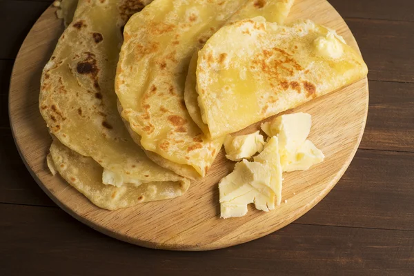 Vegetarian tortilla with potatoes and butter — Stock Photo, Image