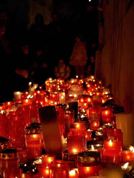 Celebrating 25th anniversary of the Velvet Revolution in Prague — Stock Photo, Image