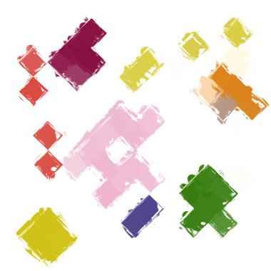 Kabataslak dokuya sahip renkli soyut mozaik. Tatlı renkli geometrik model arka plan. Yaratıcı duvar kağıdı ya da tasarım sanatı için resim. Metin için arkaplanda kopyalama alanı var.