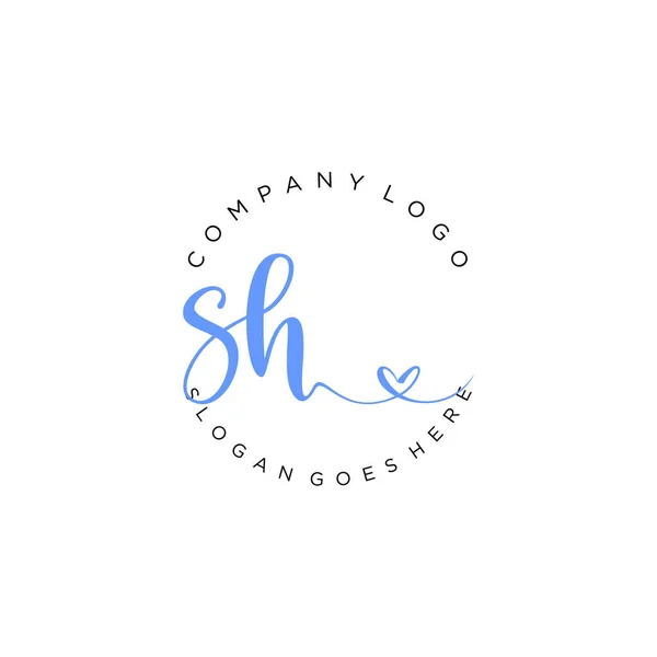 Initial Handwriting Logo Design Logo Fashion Photography Wedding Beauty Business — Stock Vector