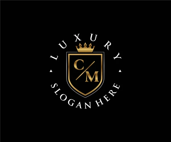 Letter Royal Luxury Logo Template Vector Art Restaurant Royalty Boutique — Stock Vector