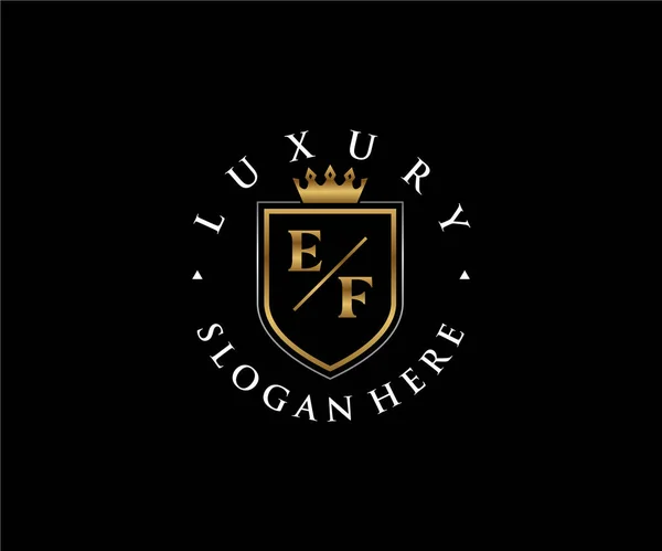 Brev Royal Luxury Logotypmall Vektorkonst För Restaurang Royalty Butik Café — Stock vektor