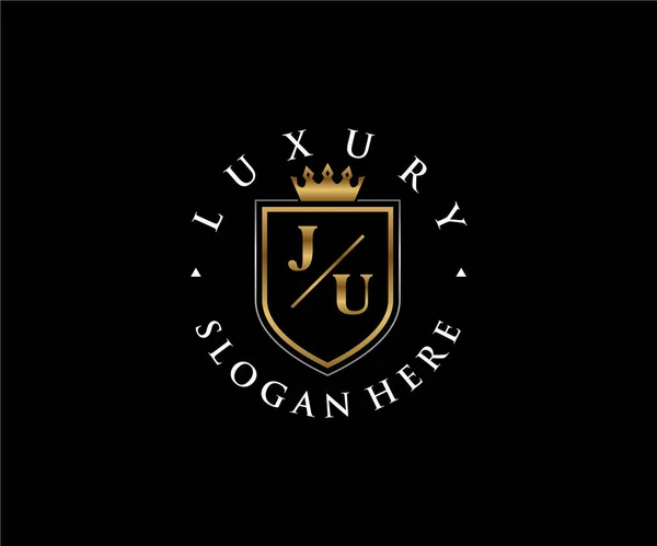 Brief Royal Luxury Logo Vorlage Vektorkunst Für Restaurant Royalty Boutique — Stockvektor