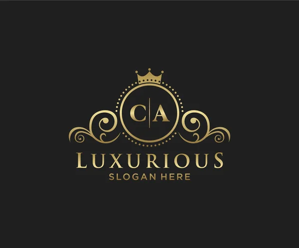 Letter Royal Luxury Logo Template Vector Art Restaurant Royalty Boutique — Stock Vector