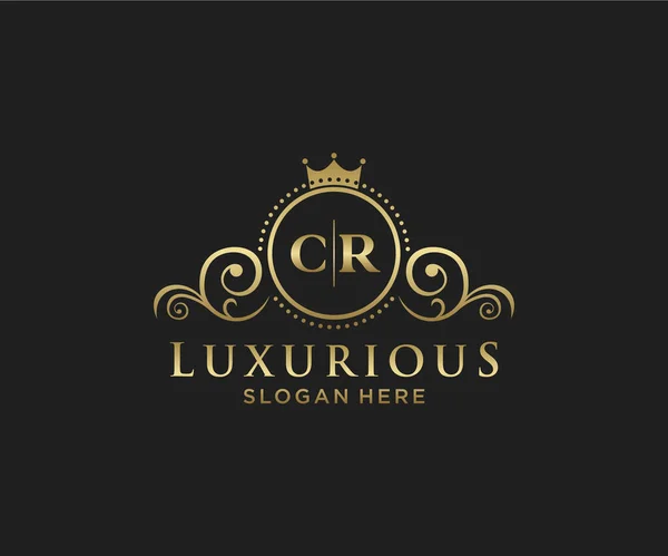 Letter Royal Luxury Logo Template Vectorkunst Voor Restaurant Royalty Boutique — Stockvector