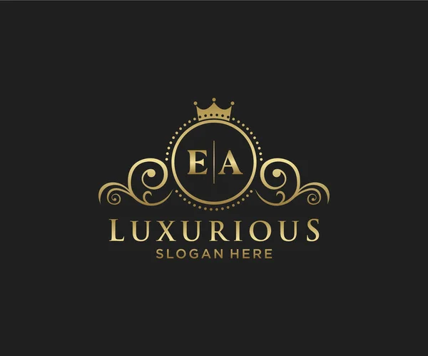 Letter Royal Luxury Logo Template Arte Vettoriale Ristorante Royalty Boutique — Vettoriale Stock