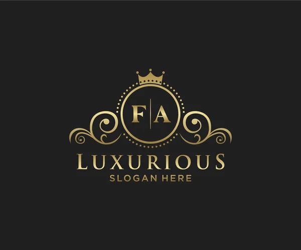 Carta Royal Luxury Logo Plantilla Arte Vectorial Para Restaurante Royalty — Vector de stock