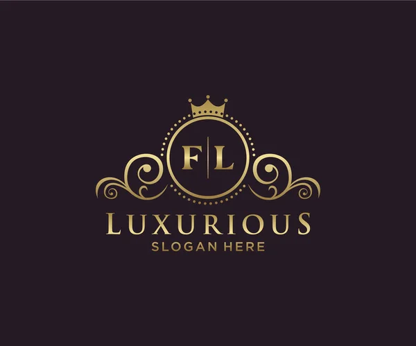 Carta Royal Luxury Logo Plantilla Arte Vectorial Para Restaurante Royalty — Archivo Imágenes Vectoriales