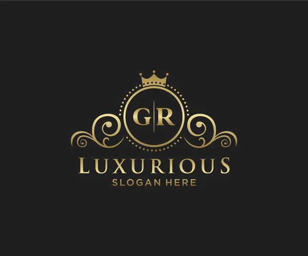 Carta Royal Luxury Logo Plantilla Arte Vectorial Para Restaurante Royalty — Vector de stock