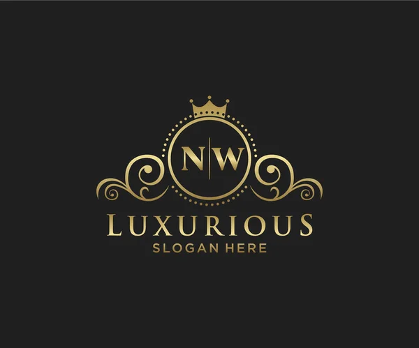 Letter Royal Luxury Logo Template Vector Art Restaurant Royalty Boutique —  Vetores de Stock