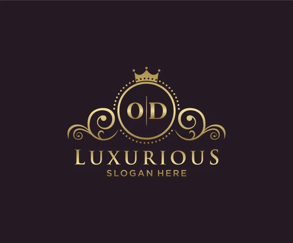 Letter Royal Luxury Logo Template Vector Art Restaurant Royalty Boutique — стоковий вектор