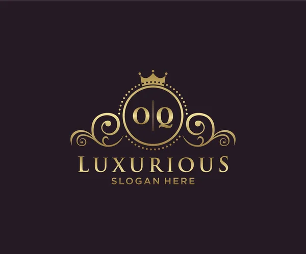 Levél Royal Luxury Logo Sablon Vektoros Művészet Étterem Royalty Boutique — Stock Vector