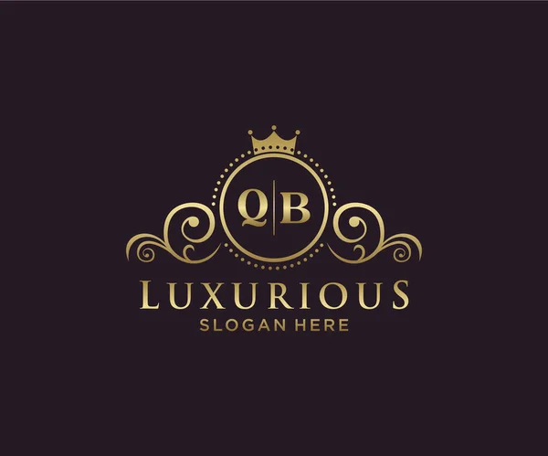 Qb字母Royal Luxury标志模板 用于餐馆 皇家酒店 精品店 咖啡店 希尔迪奇酒店 时装和其他矢量插图的矢量艺术 — 图库矢量图片