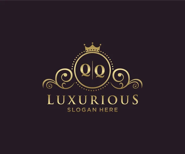 Levél Royal Luxury Logo Sablon Vektor Művészet Étterem Royalty Boutique — Stock Vector