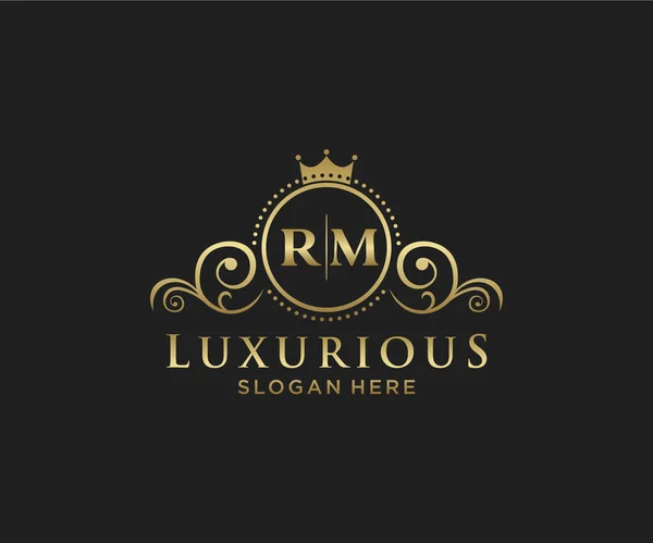 Plantilla Logotipo Lujo Royal Letter Arte Vectorial Para Restaurante Realeza — Vector de stock