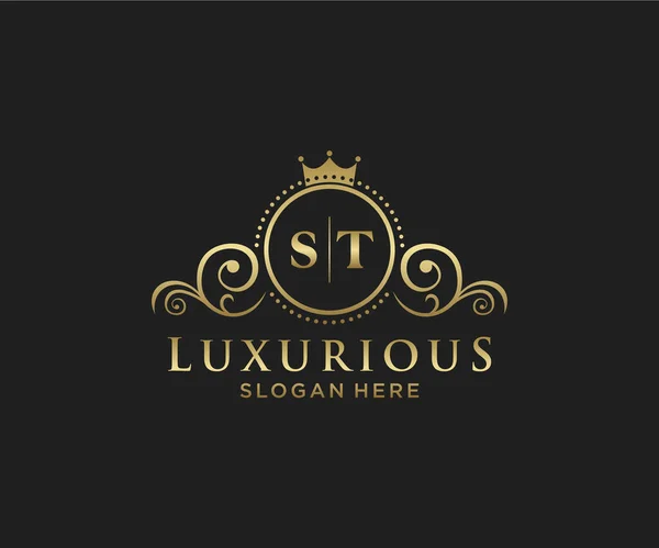 Letter Royal Luxury Logo Template Arte Vetorial Para Restaurante Royalty —  Vetores de Stock