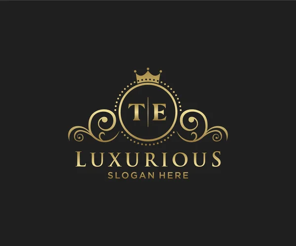 Letter Royal Luxury Logo Template Vector Art Restaurant Royalty Boutique — 스톡 벡터