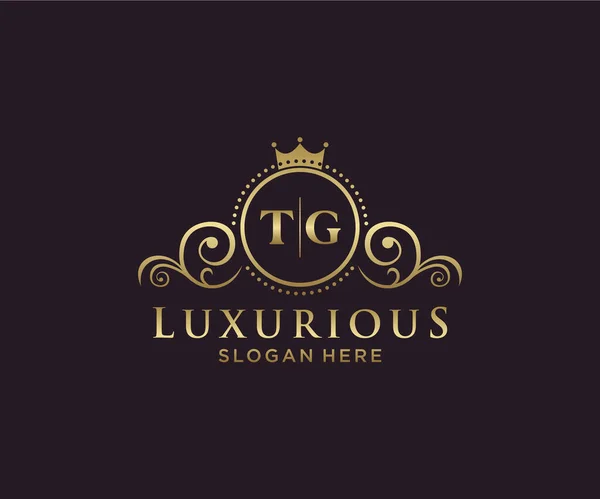 Letter Royal Luxury Logo Template Vector Art Restaurant Royalty Boutique — Image vectorielle