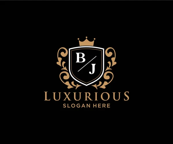 Letter Royal Luxury Logo Template Vector Art Restaurant Royalty Boutique — Vetor de Stock