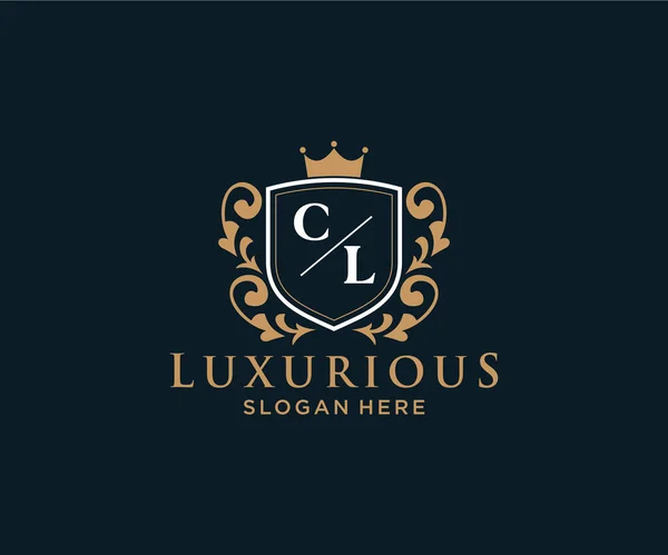Brief Royal Luxury Logo Vorlage Vektorgrafik Für Restaurant Royalty Boutique — Stockvektor