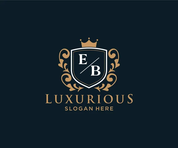 Lettera Royal Luxury Logo Template Arte Vettoriale Ristorante Royalty Boutique — Vettoriale Stock