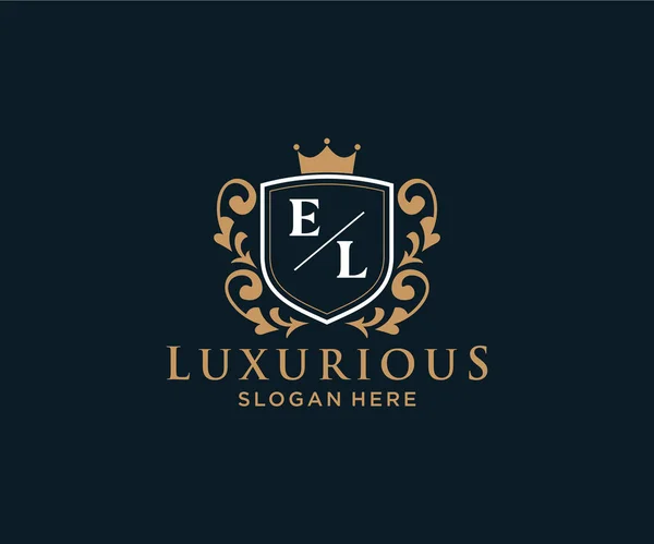 Letter Royal Luxury Logo Template Vector Art Restaurant Royalty Boutique — стоковий вектор