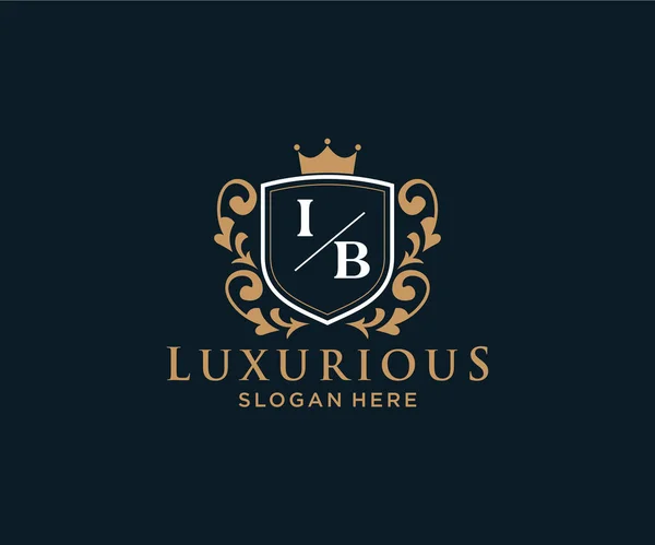 Letter Royal Luxury Logo Template Vector Art Restaurant Royalty Boutique — Vetor de Stock