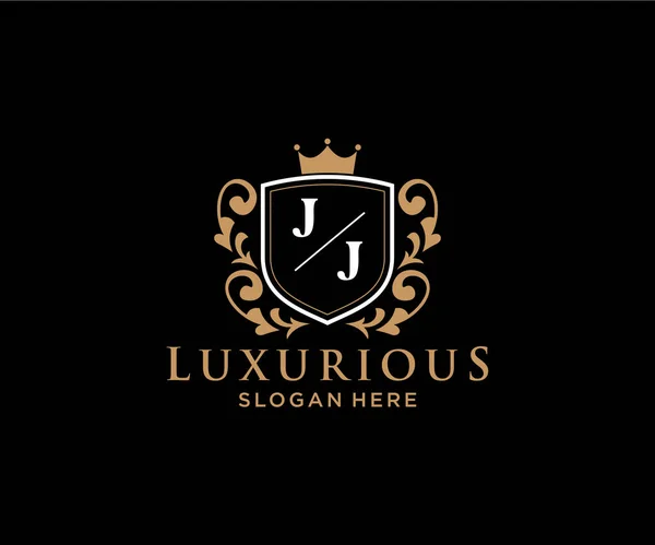 Letter Royal Luxury Logo Template Vectorkunst Voor Restaurant Royalty Boutique — Stockvector