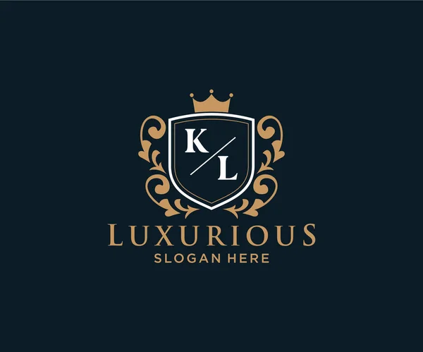 Letter Royal Luxury Logo Template Vector Art Restaurant Royalty Boutique — Διανυσματικό Αρχείο