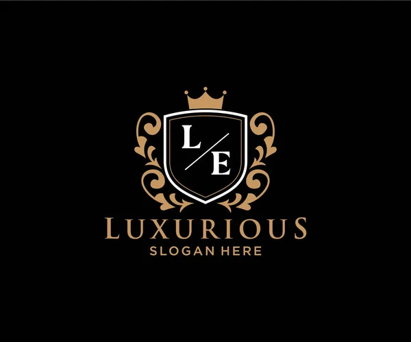 Letter Royal Luxury Logo Template Vector Art Restaurant Royalty Boutique — Stock Vector