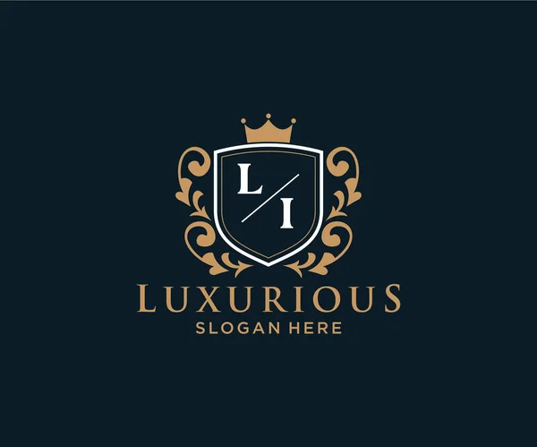 Letter Royal Luxury Logo Vorlage Vektorkunst Für Restaurant Royalty Boutique — Stockvektor