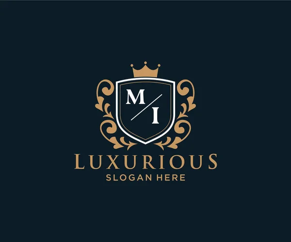 Letter Royal Luxury Logo Template Vectorkunst Voor Restaurant Royalty Boutique — Stockvector