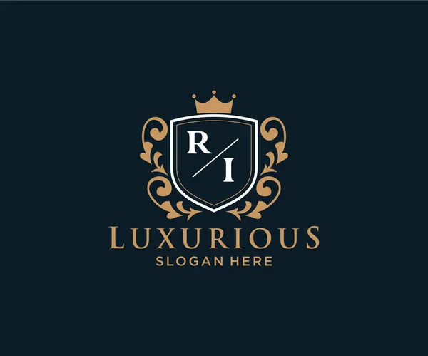 Carta Royal Luxury Logo Plantilla Arte Vectorial Para Restaurante Royalty — Vector de stock