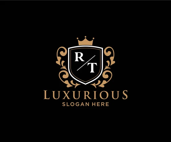 Carta Royal Luxury Logo Plantilla Arte Vectorial Para Restaurante Royalty — Vector de stock