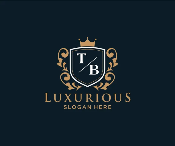 Letter Royal Luxury Logo Template Vector Art Restaurant Royalty Boutique —  Vetores de Stock