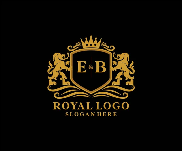 Letter Lion Royal Luxury Векторное Искусство Ресторанов Роялти Бутиков Кафе — стоковый вектор