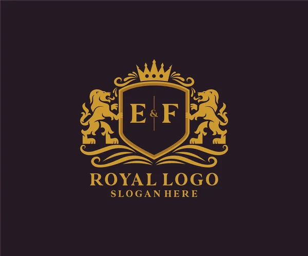 Letter Lion Royal Luxury Векторное Искусство Ресторанов Роялти Бутиков Кафе — стоковый вектор