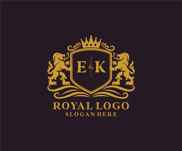 Letter Lion Royal Luxury Векторное Искусство Ресторанов Роялти Бутиков Кафе — стоковый вектор