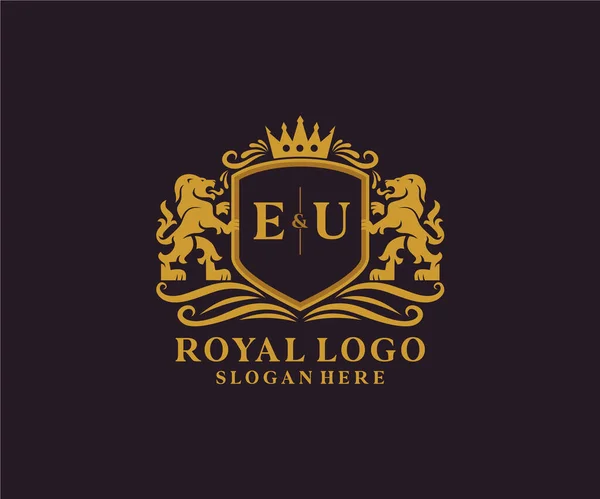 Шаблон Логотипа Letter Lion Royal Luxury Векторном Искусстве Ресторанов Королевских — стоковый вектор