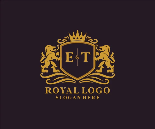 Letter Lion Royal Luxury Векторное Искусство Ресторанов Роялти Бутиков Кафе — стоковый вектор