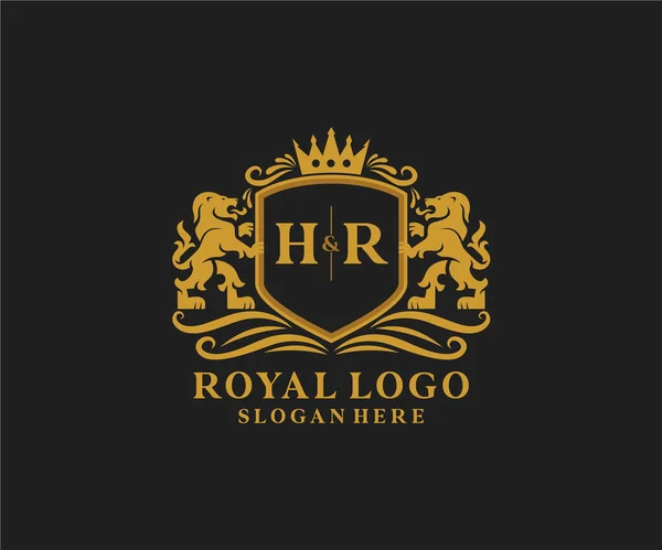 Letter Lion Royal Luxury标志模板 用于餐馆 皇家饭店 精品店 咖啡店 Heraldic 时装和其他矢量插图的矢量艺术 — 图库矢量图片