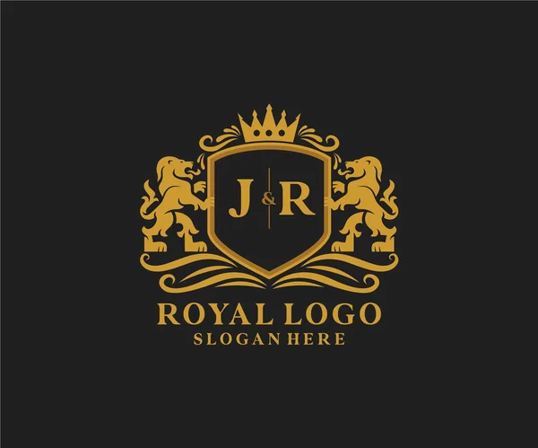 List Lion Royal Luxury Logo Szablon Sztuce Wektorowej Dla Restauracji — Wektor stockowy