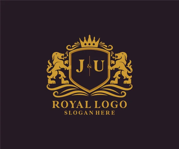 Lettre Lion Royal Luxury Logo Modèle Dans Art Vectoriel Pour — Image vectorielle