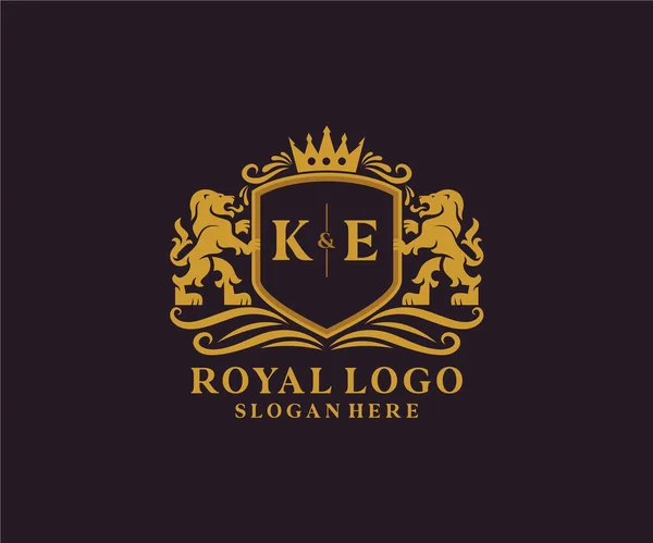 Letter Lion Royal Luxury Logo Template Arte Vettoriale Ristorante Royalty — Vettoriale Stock