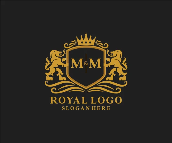 Letter Lion Royal Luxury Logo Template Arte Vetorial Para Restaurante —  Vetores de Stock